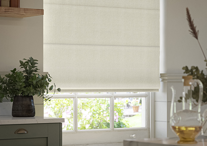 Soft Chevron, Cream - Motorised Roman Blind - Image 5